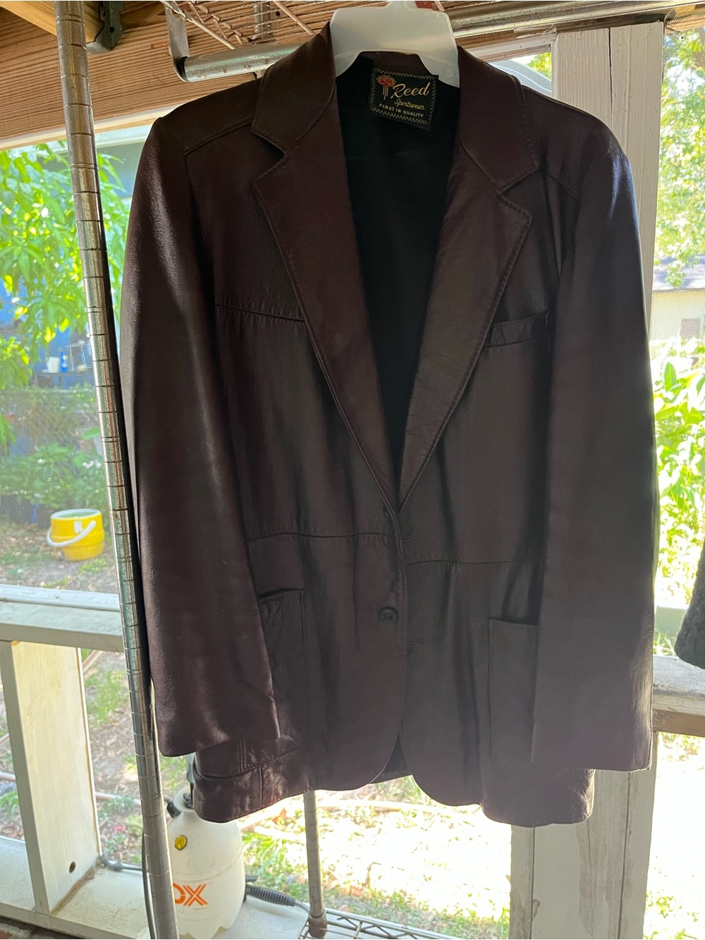 Reed Men's Dark Brown Leather Blazer Jacket